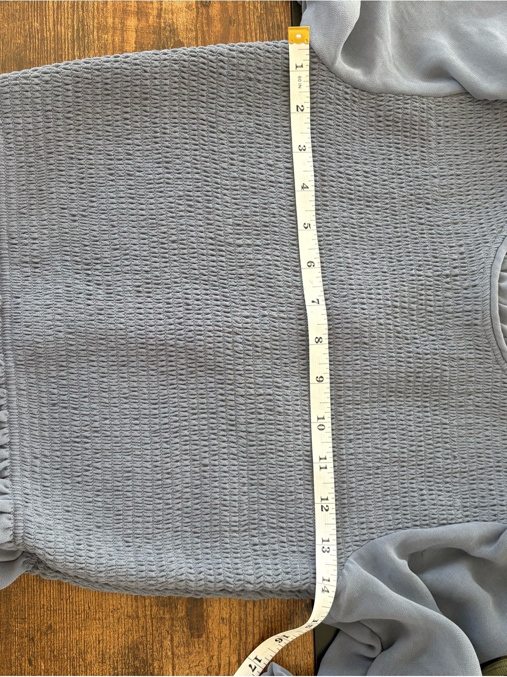 Wilfred Smocked Ruffle-Trim Long Sleeve Top - blueish gray - Picture 5 of 6